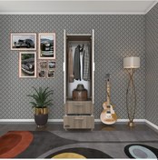 Resim Kenzlife gardırop 2 kapaklı kapılı 2 çekmeceli kamelya 168*50*42 crd ayaklı gardolap dolap 