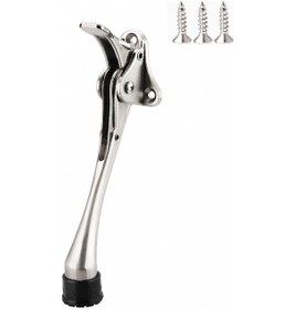 Resim Gümüş Güçlü Kapı Durdurucu - Paslanmaz Çelik - İç Ve Dış Kapı Braketleri - Ağır Kapılar İçin - Kapı Tutucu - Ayarlanabilir 