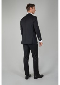 Resim Bisse Erkek 6 Drop Mono Yaka Çift Yırtmaçlı Takım Elbise Sıyah Ptk24ynos001 D99 Siyah 