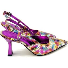 Resim Nostra Shoes Karışık Emily Kadın Topuklu Ayakkabı Fuşya - Çok Renkli 