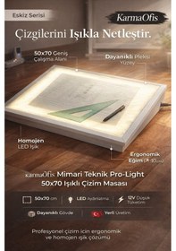 Resim Pro-light 50x70 Işıklı Çizim Masası Led Lightbox Mimari Teknik Çizim Sehpası Ekru 
