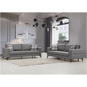 Resim Minar Kristal 3+3 Koltuk Takımı Koyu Gri 