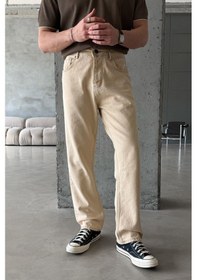 Resim Erkek Regular Jean Pantolon Bej 