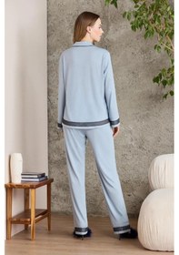 Resim Pierre Cardin 2200 Kadın Uzun Kollu Gömlek Pijama Takımı-mist Mist 