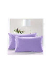 Resim Düz Pamuklu 2'li Yastık Kılıfı 50x70 Lila Lila 