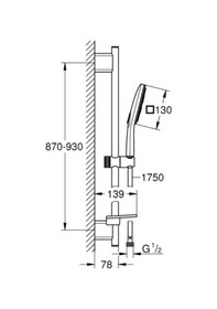 Resim Grohe Rainshower Smartactive 130 Cube Sürgülü Duş Seti 3 Akışlı - 26587000 Gümüş 