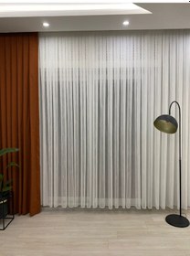 Resim Venedik Armürlü Modern Şık Ekru Tül Perde 1/3 Sık Pileli Ekru 