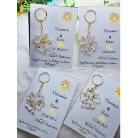Resim 25 Adet Kartlı Epoksi Anahtarlık , Söz , Nişan, Nikah , Kına, Mevlüt Hediyeliği Hediyelik 