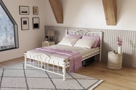 Resim Argimo Bella Çift Kişilik Ferforje Metal Karyola - 180x200 / Beyaz 