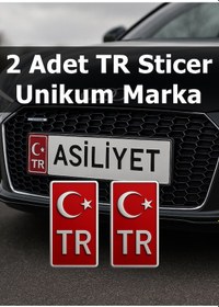 Resim Fiat Tipo Uyumlu Kabartmalı Yapışkanlı 2 Adet Tr Plaka Sticker 
