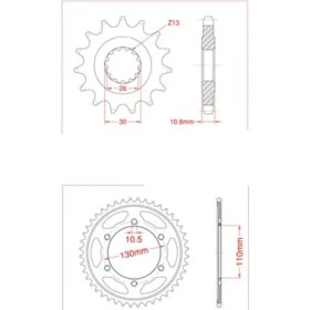 Resim Dc Afam Yamaha Yzf R-1 Ön Arka Dişli Takımı 530 (45-T 17-T) 