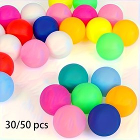 Resim 30 Adet Çok Renkli Plastik Ping Pong Topları Evcil Hayvan Oyunu İçin, Küçük Irklar, Pil Gerektirmez, Canlı Renkler Oyunlar ve Sanat Malzemeleri İçin, Dayanıklı Ping Pong Aksesuarları, Evcil Hayvan Oyun Aksesuarları | Parlak Bitiş | Dayanıklı Plastik 