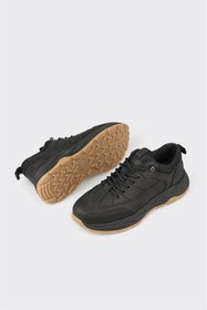Resim Elle Shoes Siyah Deri Erkek Spor Ayakkabı 