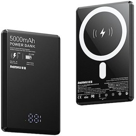 Resim Remax Rpp-107 20w Manyetik Kablosuz Güç Bankası 5000mah Dijital Ekranlı Taşınabilir Şarj Cihazı Siyah 