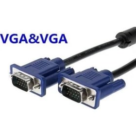 Resim Compaxe 4K Destekli Çift Filtreli 10 Metre Vga Kablosu Ekran Lcd Monitör Projeksiyon Bağlantı Kablosu 