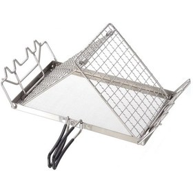 Resim Moveevo Paslanmaz Çelik Ekmek Kızartma Izgarası, Ev Ve Açık Hava Kullanımı İçin Çok Amaçlı Kızartma Aleti Gümüş 
