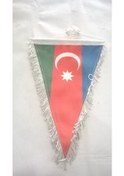 Resim AZERBAYCAN BAYRAK ÜÇGEN VANTUZLU EBAT EN 21CM YÜKSEKLİK 30CM 