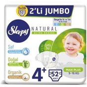 Resim Sleepy Natural İkili Jumbo Bebek Bezi 4+ Beden 52 Adet 