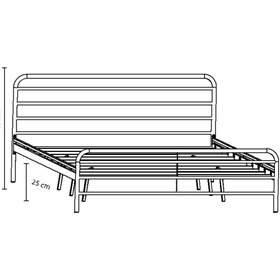 Resim FANO Milas Metal Karyola Siyah Çift Kişilik Ferforje Yatak 140x190, 140x200, 150x200, 160x200 