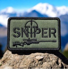 Resim Ex Patch Haki Zemin Sniper Kanas Arması 8 X 5 Cm 