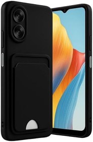 Resim Zipax Oppo A38 İle Uyumlu Kılıf Kartlıklı Soft Silikon Azn Kelvin Siyah 