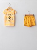 Resim LC Waikiki Bisiklet Yaka Kısa Kollu Winnie The Pooh Baskılı Pamuklu Erkek Bebek Pijama Takımı 