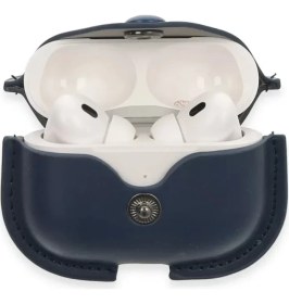 Resim Airpods Pro 2 (2.nesil) Çanta Deri Kılıf Lacivert 