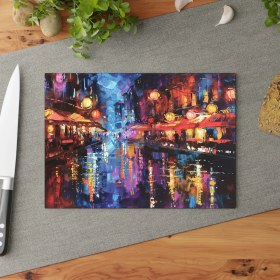 Resim Painted Anarchy Bold Brush Şık Cam Kesme Tahtası - Temperli, Kaymaz Yüzeyli, Çizilmez, Kolay Temizlenen 
