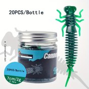 Resim 20 adet Şişe Balıkçılık Yumuşak Yem, Gerçekçi Sazan Simülasyonu Yumuşak Yem, İğne Kuyruk Düz Kuyruk Yumuşak Solucan, 7cm/2g 