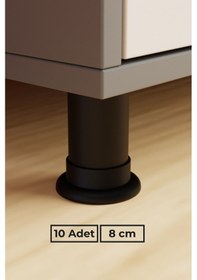 Resim Siyah 8 Cm 10 Lu Mobilya Koltuk Baza Masa Ofis Dolap Ayağı Ayakları Dayanıklı Modern Tasarım Gzm Siyah 8 Cm 