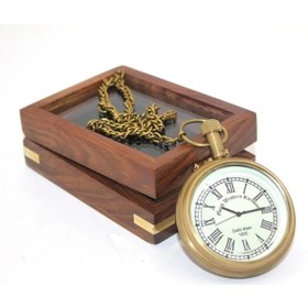 Resim ENSAR GİYİM Ahşap Kutulu Köstekli Saat Nı4313a 