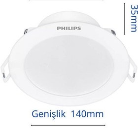 Resim Philips Eridani Dl190b 10w 125mm Delik Çapı 3000k Sarı Işık 800lümen Spot Beyaz 