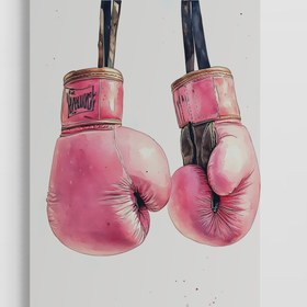 Resim Boks Eldiveni Poster - 30x40cm / Naturel Ahşap 