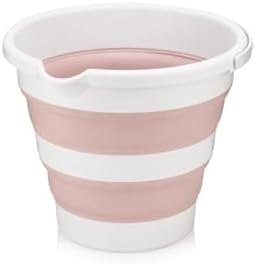 Resim Katlanır Akordiyon Temizlik Banyo Kovası Pembe (12 Litre) 