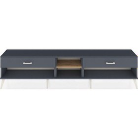 Resim Arges Tv Ünitesi Tek Raflı 2 Çekmeceli 220x30x51 Antrasit-çam/antrasit Atlas Çam/antrasıt - Antrasıt 
