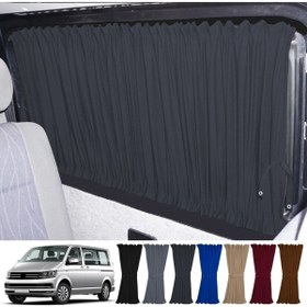 Resim Oto Pandami Volkswagen Transporter Caravelle T5/t6/t7 Uzun Şase 2003-2022 Uyumlu Füme Raylı Oto Perde Takımı 