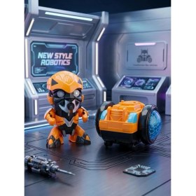 Resim Farbu Oyuncak Sesli Müzikli Işıklı Bumblebee Temalı 360° Dönebilen Dans Eden Robot Figürlü Oyuncak Araba 