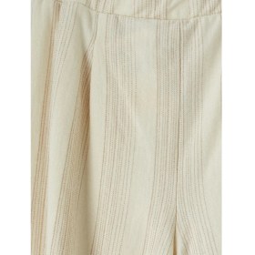 Resim LC Waikiki Lcw Kids Ekru Kız Çocuk Geniş Paça Pileli Pantolon 