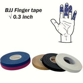 Resim BJJ Parmak Bandı - 0.76 cm, Non-Woven, Çok Renkli (Mavi, Siyah, Beyaz, Mor) El Koruma ve Ayak Desteği için, Dövüş Sanatları, Spor ve Açık Hava Aktiviteleri için İdeal, Dövüş Sanatları Ekipmanı | Canlı Band Tasarımı | Dayanıklı Yapıştırıcı 