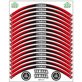 Resim Yamaha Kırmızı Siyah Yamaha Reflektörlü Jant Şeridi 