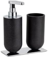 Resim System Diş Fırçalığı/Sıvı Sabunluk Siyah/Krom Renk 206X89X170 Mm 