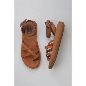 Resim Bueno Shoes Taba Koyu Deri Kadın Parmak Arası Sandalet 01WY2315 01WY2315 