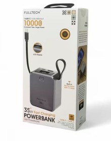 Resim Mini Pd 35watt 10.000mah Lcd Göstergeli Usb-c , Usb Giriş Dahili Usb-c Kablolu Powerbank siyah 