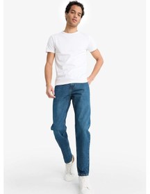 Resim Defacto Slim Tapered Fit Dar Kalıp Normal Bel Daralan Paça Jean Pantolon G1307ax25aunm34 Mavi 