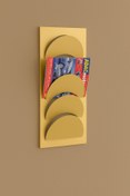 Resim Venon Mat Gold 35x65 Metal Duvar Tipi Dergilik Broşürlük Modern Tasarım Duvar Organizeri Katalog Rafı 