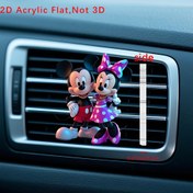 Resim Disney Klasik Karakterli 2D Düz, Araba Havalandırma Deliğine Takılan Mutlu Mickey Minnie Araç Kokusu 