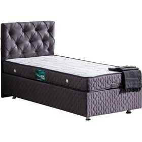 Resim Setaymobilya Baza, Vita Antrasit Tek Kişilik Baza + Başlık + Comfort Yatak 