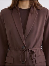 Resim LC Waikiki Kahverengi Beli Kuşaklı Kadın Blazer Ceket 
