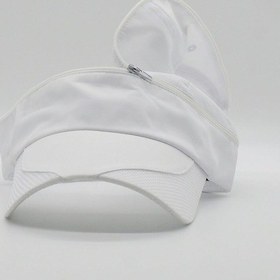 Resim Külah Sporcu Koşu Tenis Vizör Şapka - Beyaz Beyaz-Standart 