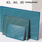 Resim 3'lü A3/A4/A5 PVC Kesme Matları - Çift Taraflı Kaymaz, El Sanatları, Dikiş, Kumaş Yama için Izgara Tasarımı - Dayanıklı, Kolay Temizlenebilir El İşi Tahtası (Yeşil), Projeler için Temel, Izgara Yüzey, Dayanıklı Plastik Mat, Dikiş Projeleri, PVC Malzeme 